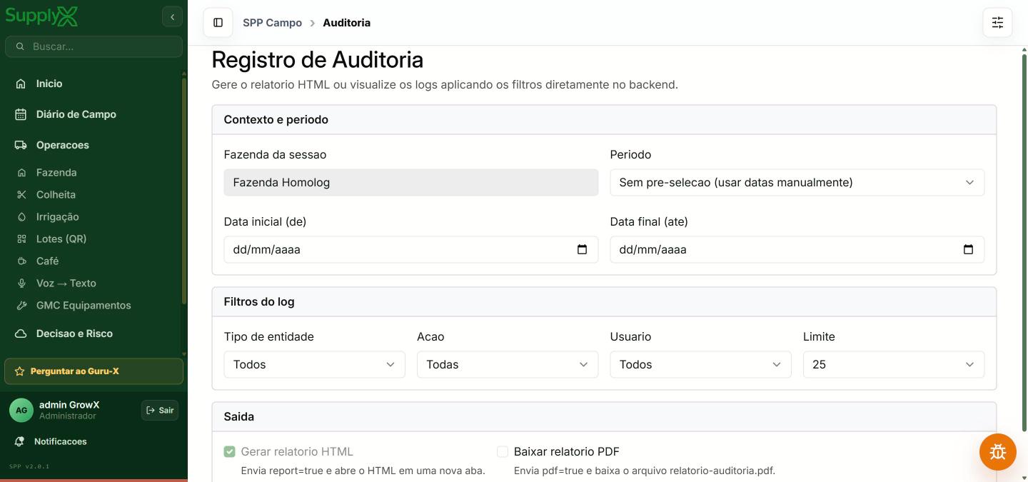 SPP — Registro de auditoria